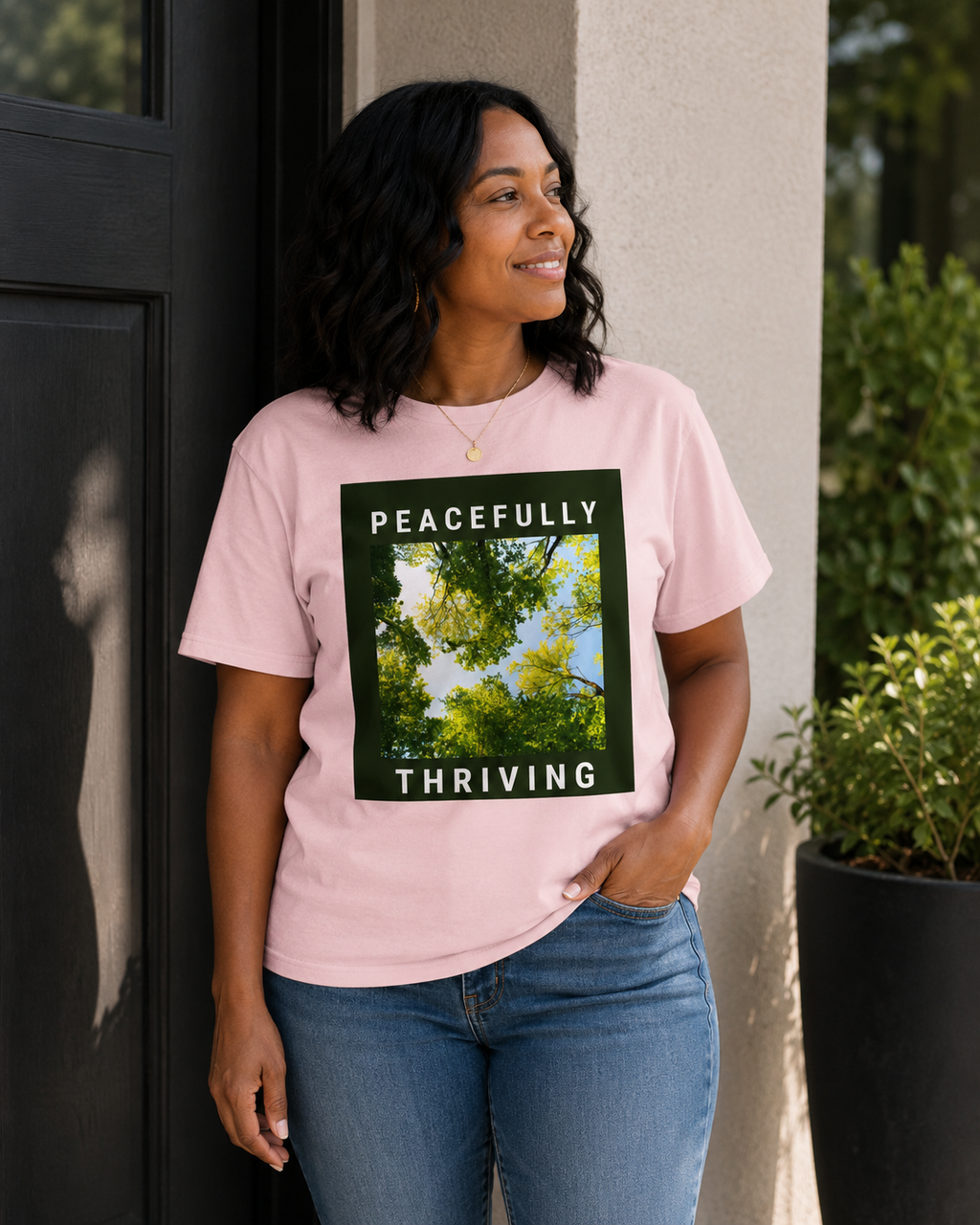 'Peacefully Thriving' Unisex Organic Cotton Creator 2.0 T-Shirt