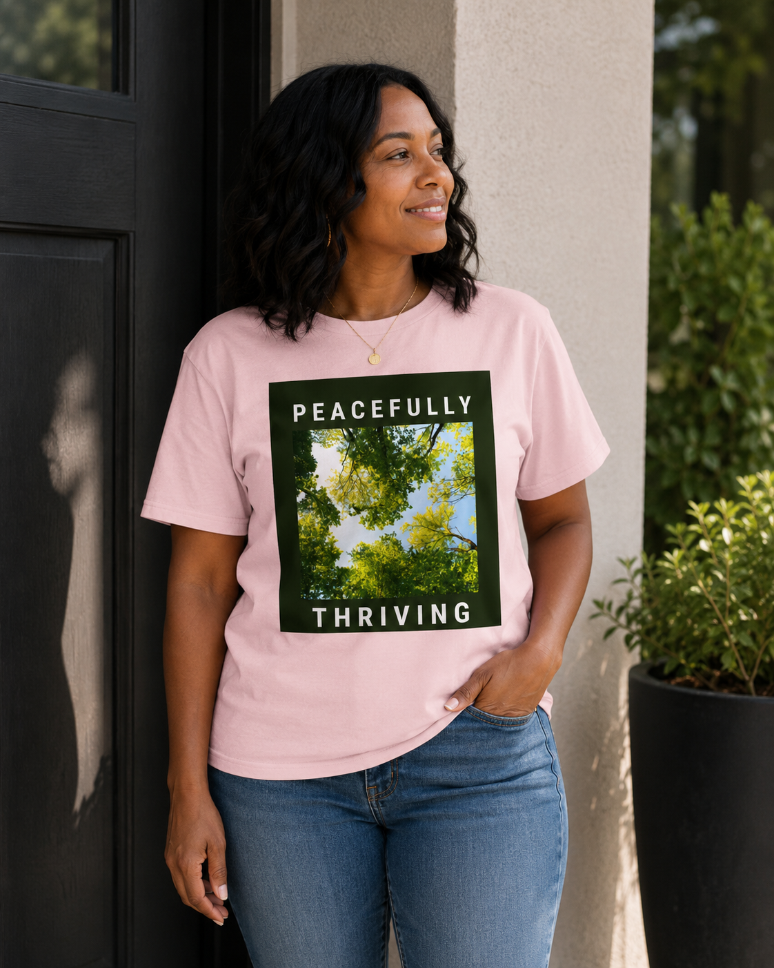 'Peacefully Thriving' Unisex Organic Cotton Creator 2.0 T-Shirt