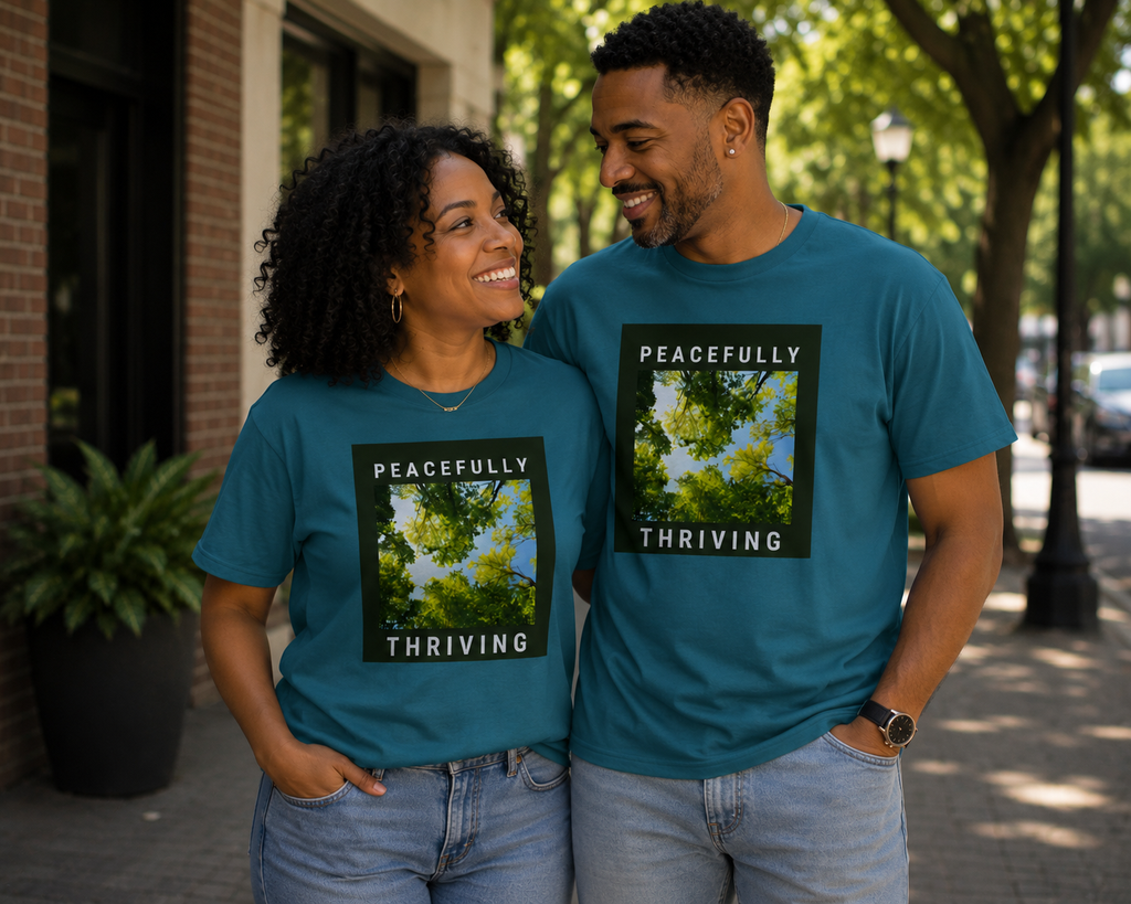 'Peacefully Thriving' Unisex Organic Cotton Creator 2.0 T-Shirt