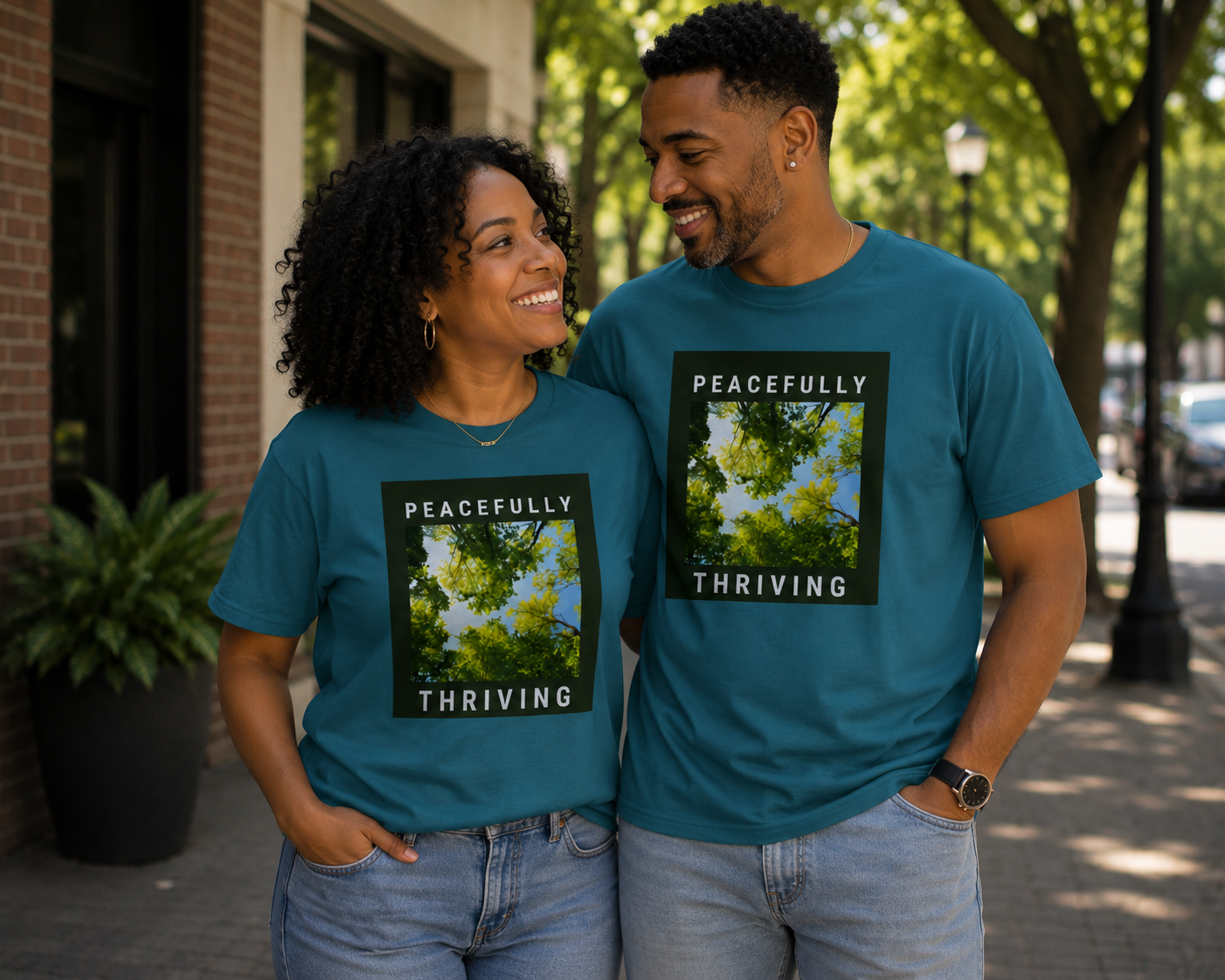 'Peacefully Thriving' Unisex Organic Cotton Creator 2.0 T-Shirt