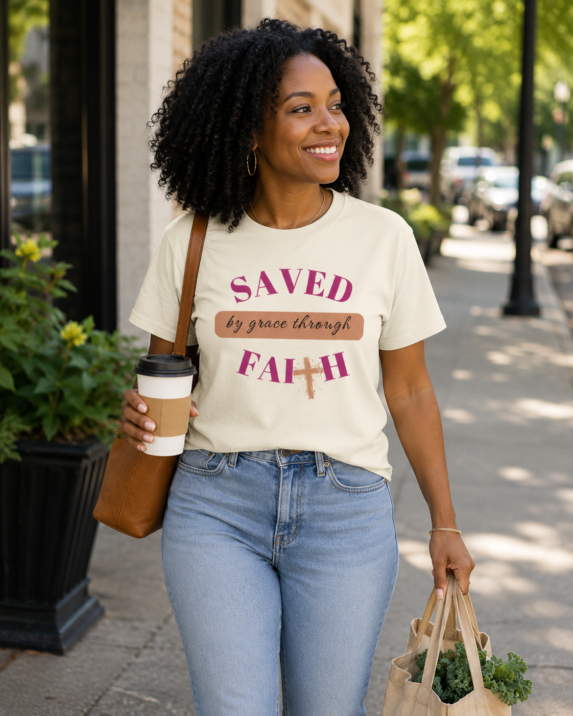 'Saved by Grace' Unisex Premium T-shirt