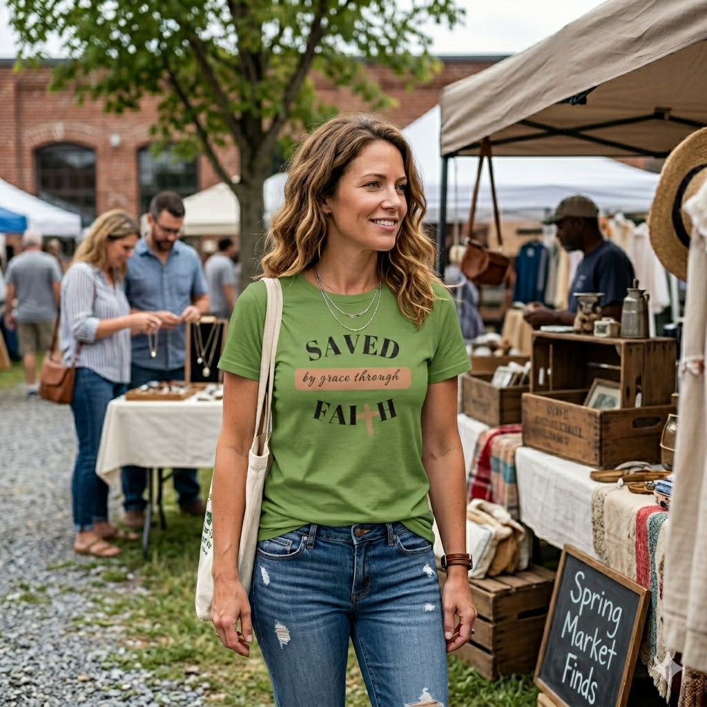 'Saved by Grace' Women's Relaxed T-Shirt